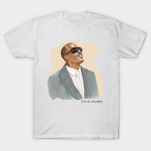 ••  Stevie Wonder Fan Art  •• T-Shirt by unknown_pleasures